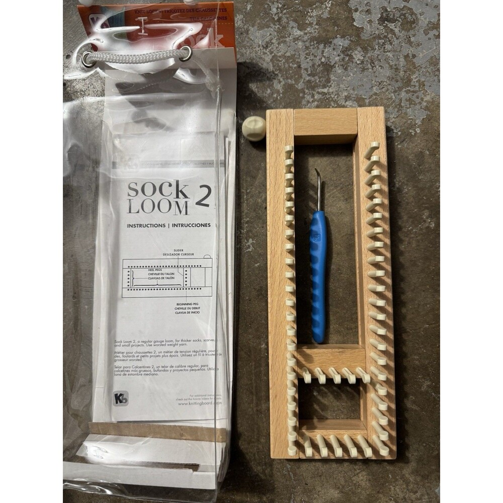 Kb Sock Loom 2 Knitting Board Package with Hook Instructions